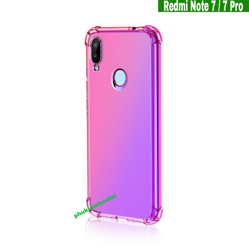 Ốp lưng Redmi Note 11S 5G / Note 7 / 7 Pro  dẻo màu đa sắc 4 góc siêu mỏng bảo vệ camera