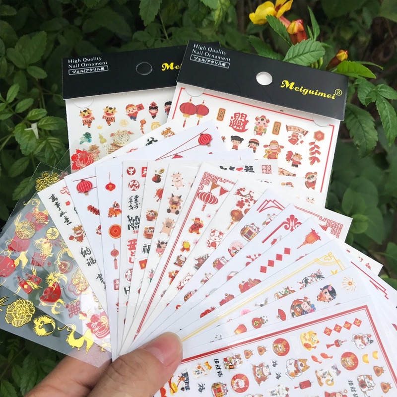 Sticker dán móng nail trang trí Tết