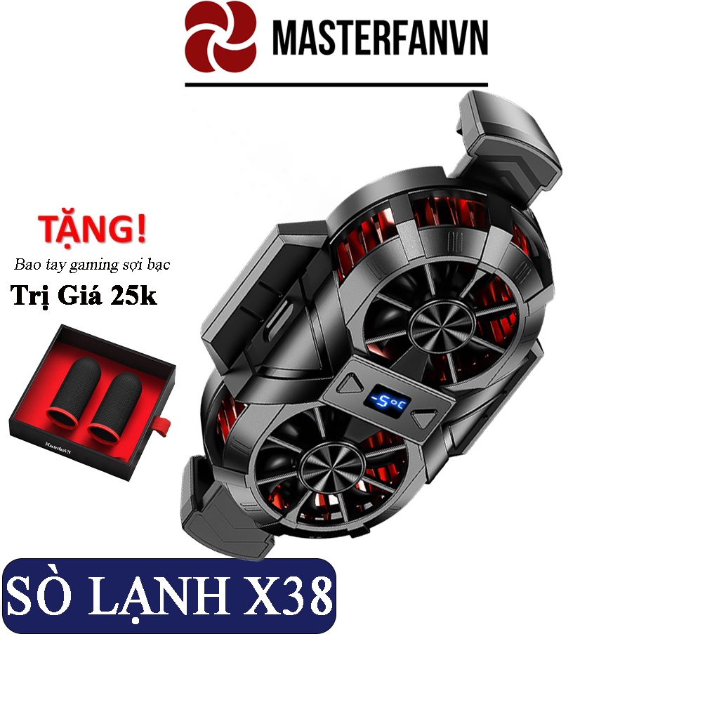 Quạt tản nhiệt điện thoại sò lạnh X38 sò lạnh đôi hỗ trợ sạc cho điện thoại tản nhiệt đồng nguyên khối
