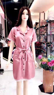 ĐẦM PIJAMA LỤA PHỐI REN