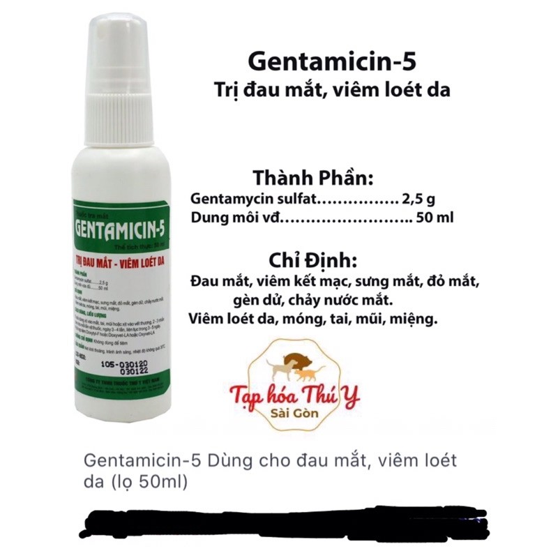 GENTAMICIN-5 DUNG DỊCH XỊT ĐAU MẮT, VIÊM LOÉT DA