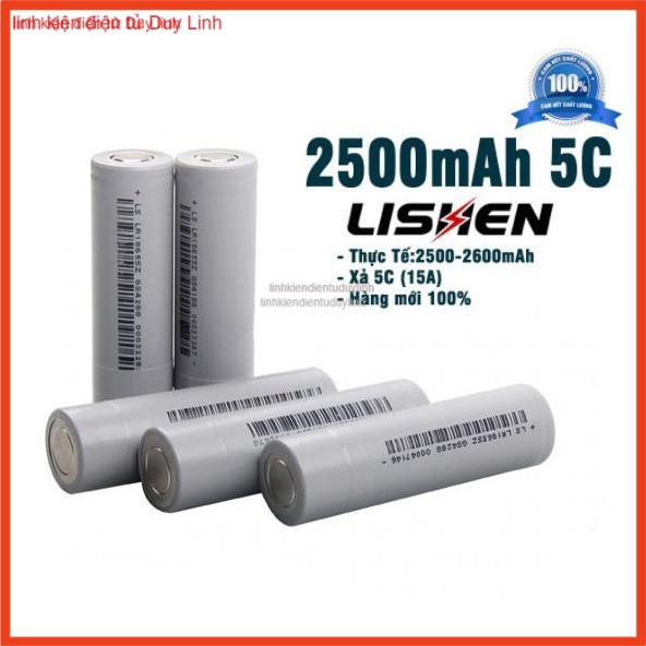 Pin 18650 lishen 2500mah xả 15a .
