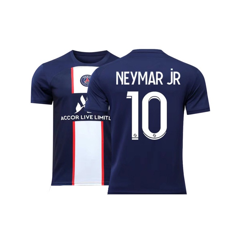 Áo Bóng Đá Ngắn Tay Phong Cách Paris Mới Cỡ 22-23 10 Nemal No. 30 Messi Trẻ Em Người Lớn