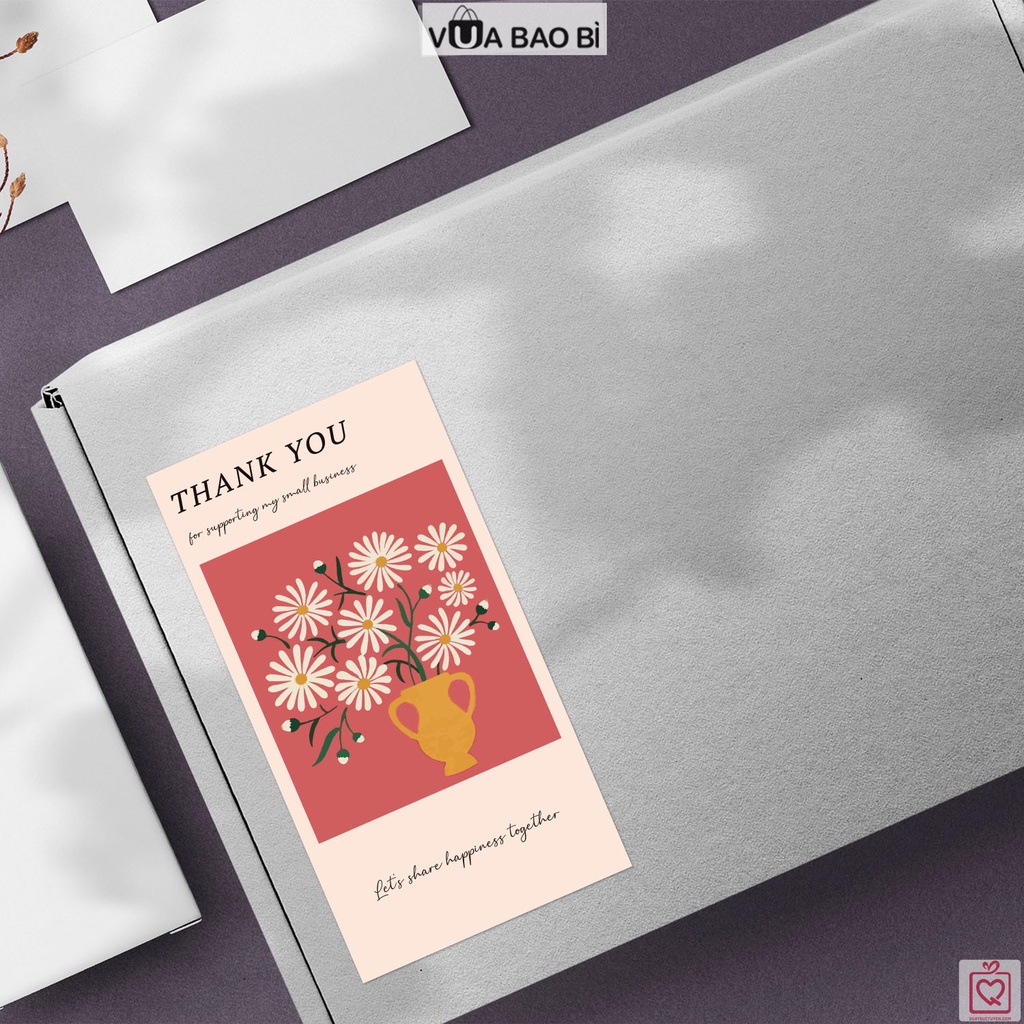 Bộ 50 tem decal dán hộp niêm phong mẫu vintage Vua Bao Bì, sticker cám ơn dán hộp túi bao bì nhiều mẫu trang trí hộp quà