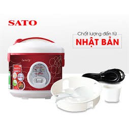 Nồi cơm điện 1.0 lít Sato S10-32B - hàng chính hãng Việt Nhật, ủ ấm cơm đa chiều, chống dính an toàn, kích thước nhỏ gọn