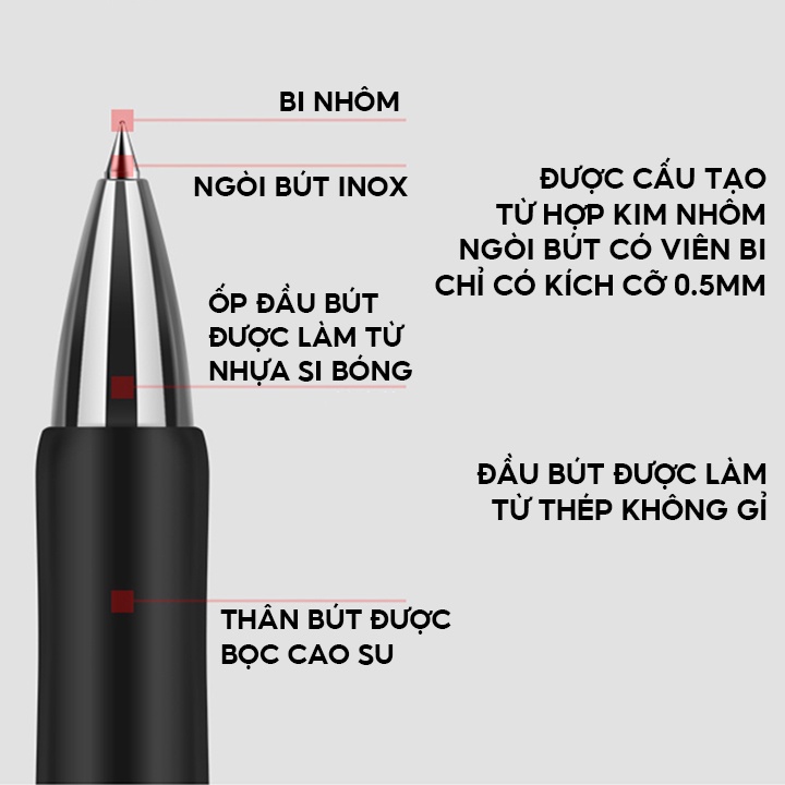 Bút Gel Deli  Ngòi 0.5mm Có 3 Màu Mực WJ-112