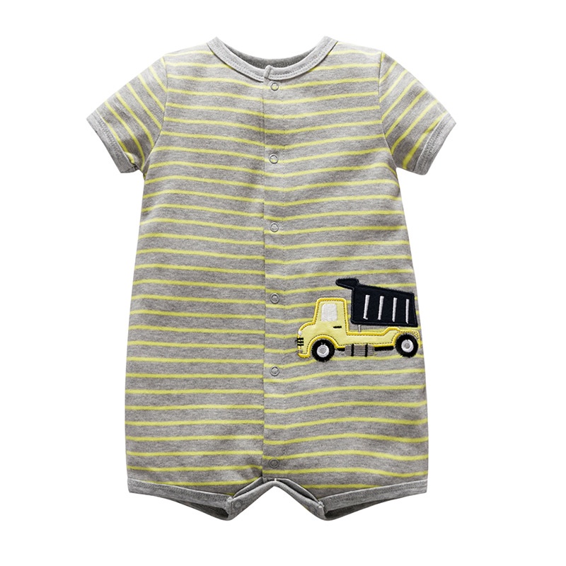 Áo liền quần Ttkaababy vải cotton tay ngắn in hoạt hình dễ thương cho bé sơ sinh
