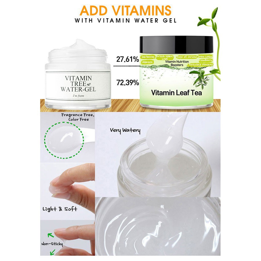 KEM DƯỠNG Ẩm I’m From Dạng Gel Sáng Da, Kiềm Dầu, Chống Lão Hóa VITAMIN TREE WATER 75g