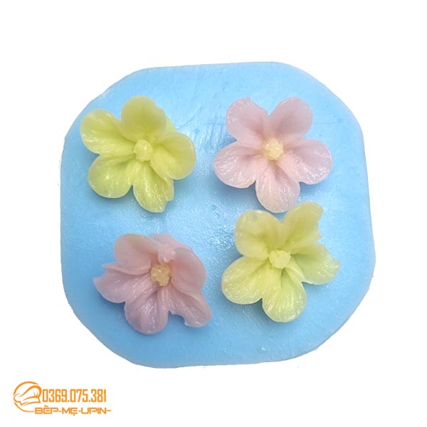 Khuôn silicon vỉ 4 bông hoa mai nhí V43