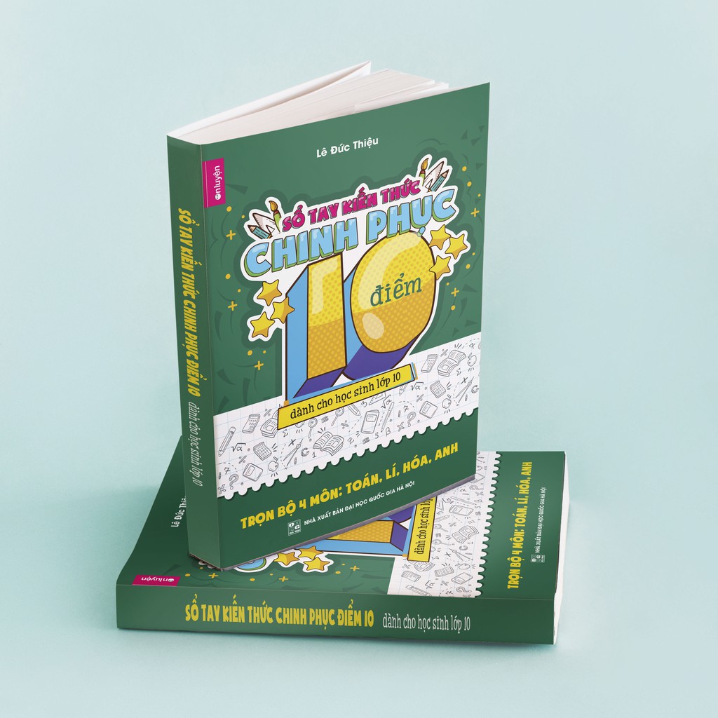 Sách - Sổ tay kiến thức Chinh phục điểm 10 dành cho học sinh lớp 10 - Toán, Lí, Hóa, Anh.