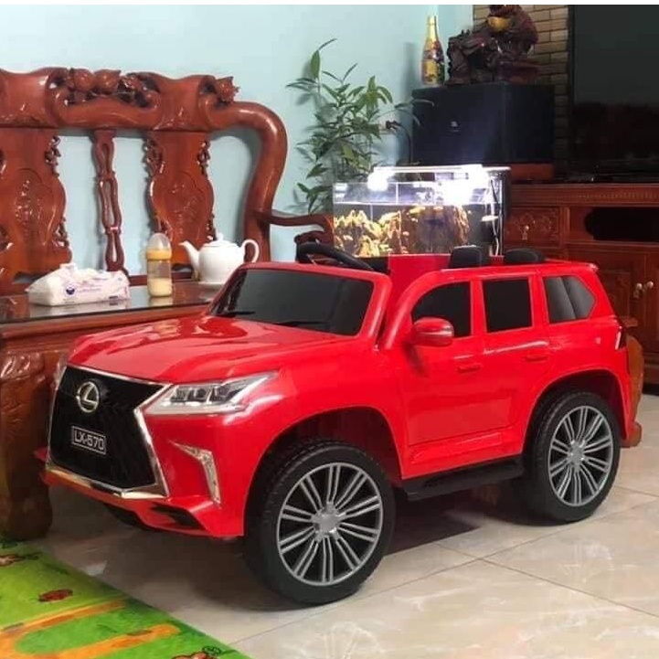 Ô tô điện trẻ em BABY-KID LEXUS 570 2 chế độ tự lái và remote, 2 chỗ ghế đôi, 4 động cơ lớn, ắc qui 12v