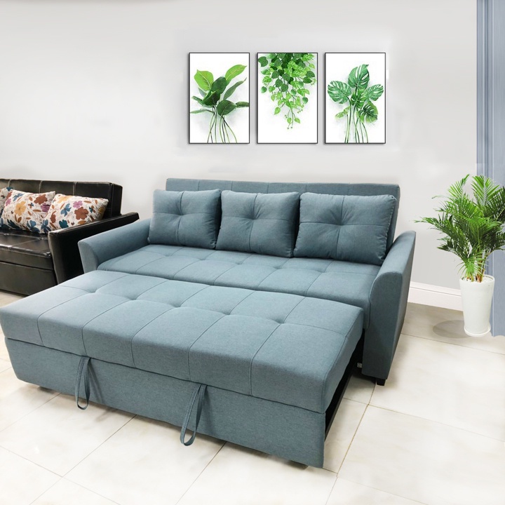 Ghế Sofa Giường FUNHOUSE thông minh gấp gọn đệm bọt biển chất vải cotton lạnh khung gỗ sồi