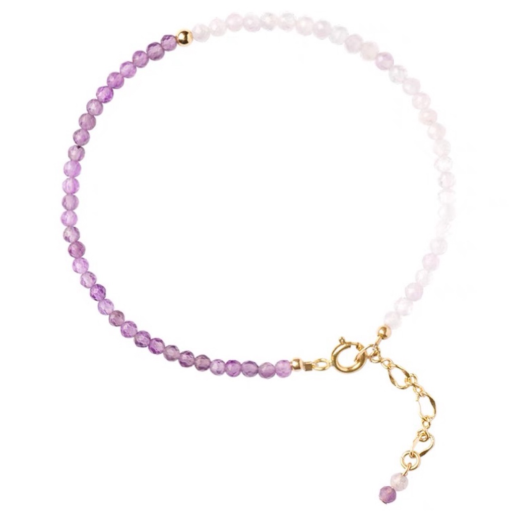 [Hàng Mới] Vòng Tay Hoa Oải Hương Đính Pha Lê Trắng Phong Cách Retro