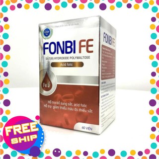 Sắt bầu fonbi fe bổ sung sắt axit folic vỉ 60 viên việt nam