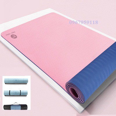 Thảm Yoga Cao Cấp Pido 6mm Chống trơn trượt - Tặng kèm túi đựng và dây buộc