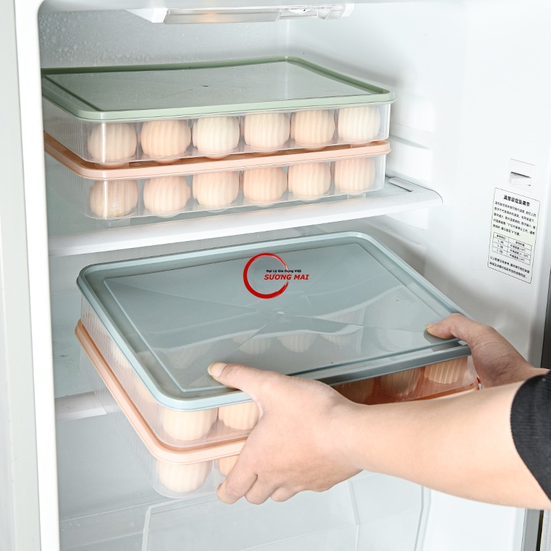 [Giá Sỉ] Hộp Nhựa Đựng Trứng 24 Quả, Khay Nhựa Đựng Thực Phẩm Có Nắp