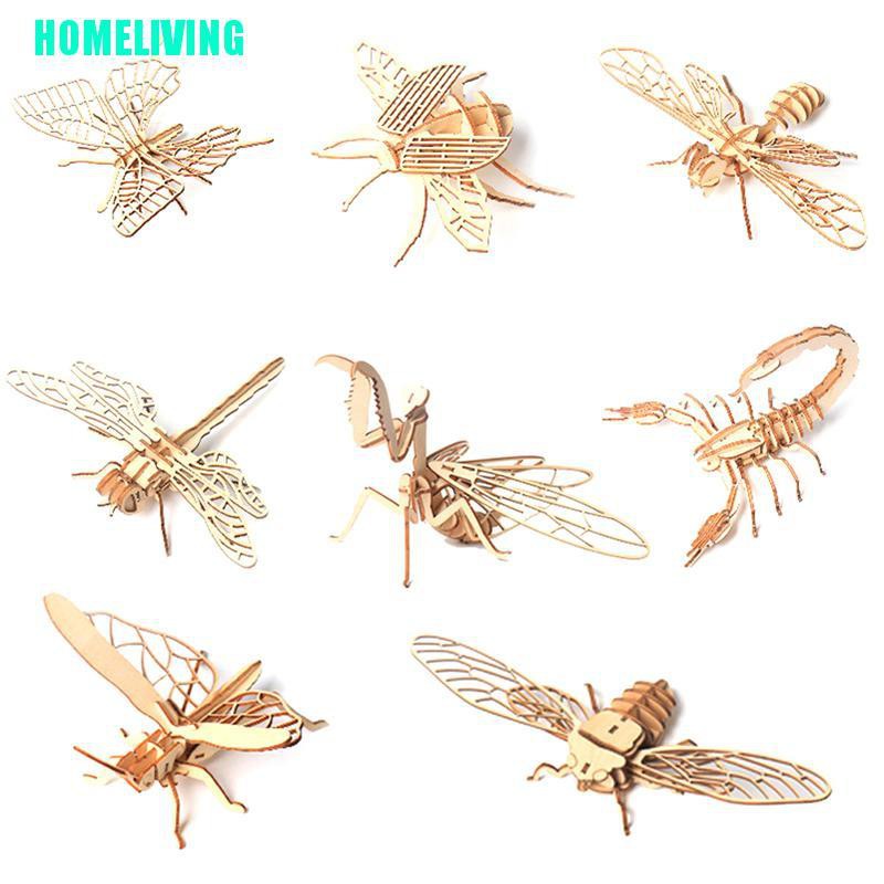 Bộ Đồ Chơi Xếp Hình Động Vật 3D Bằng Gỗ Dễ Thương Cho Bé