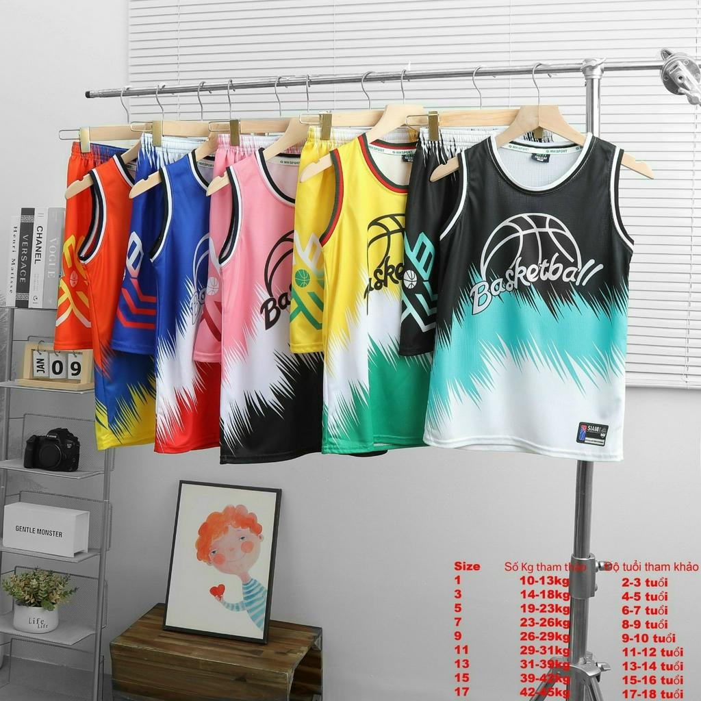 Bộ quần áo bóng rổ cho bé từ 5 đến 14 tuổi chất vải mè thể thao thoáng mát AP104- An Phú Fashion