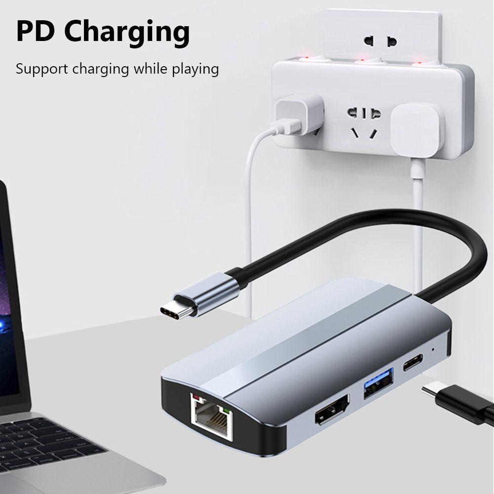 BEBETTERM Bộ Chia Cổng Sạc USB Loại C 4K HDMI 6 Trong 1 Cho Laptop PC