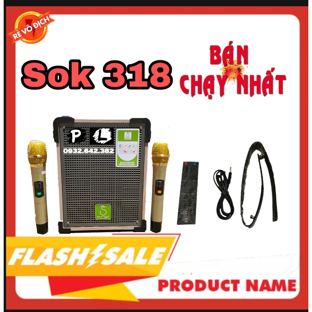 Loa kéo di động SOK 318 kèm 2 micro không dây