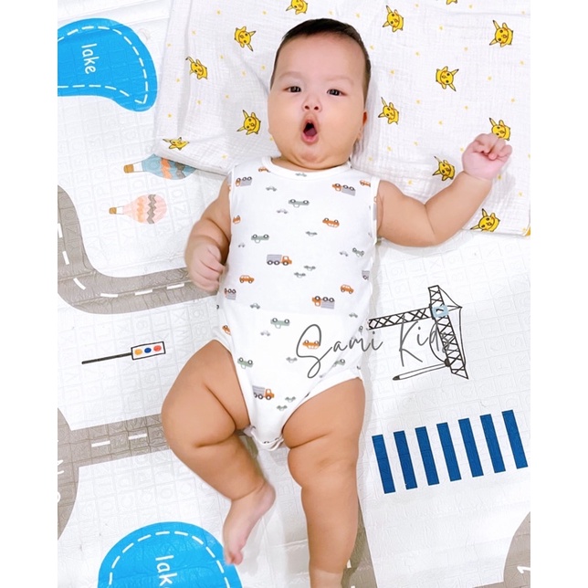 Body sát nách cho bé trai cotton mềm mại 5-18kg