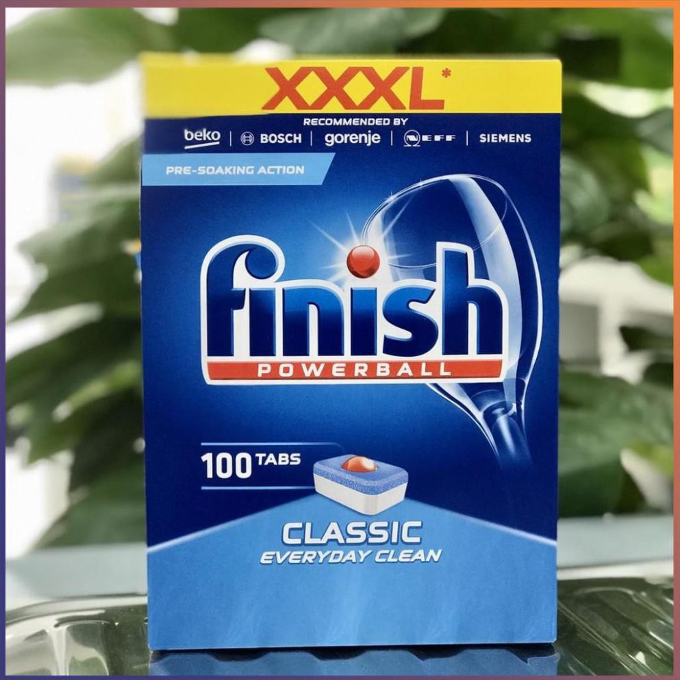 Viên rửa bát Finish Classic 100 viên/ hộp - Hãng Bosch khuyên sử dụng - Nhập Khẩu Châu Âu