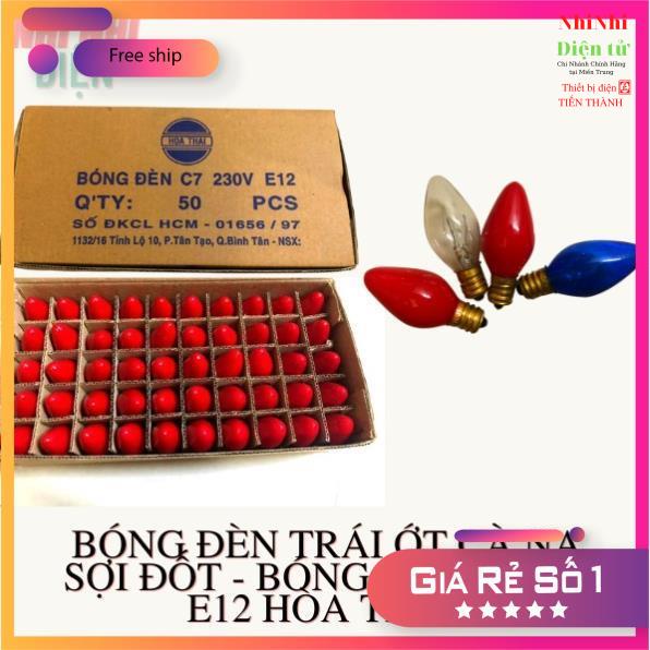 Bóng đèn trái ớt cà na sợi đốt - Bóng quả nhót E12 Hòa Thái-Bóng đèn bàn thờ - Nhinhi_dientu