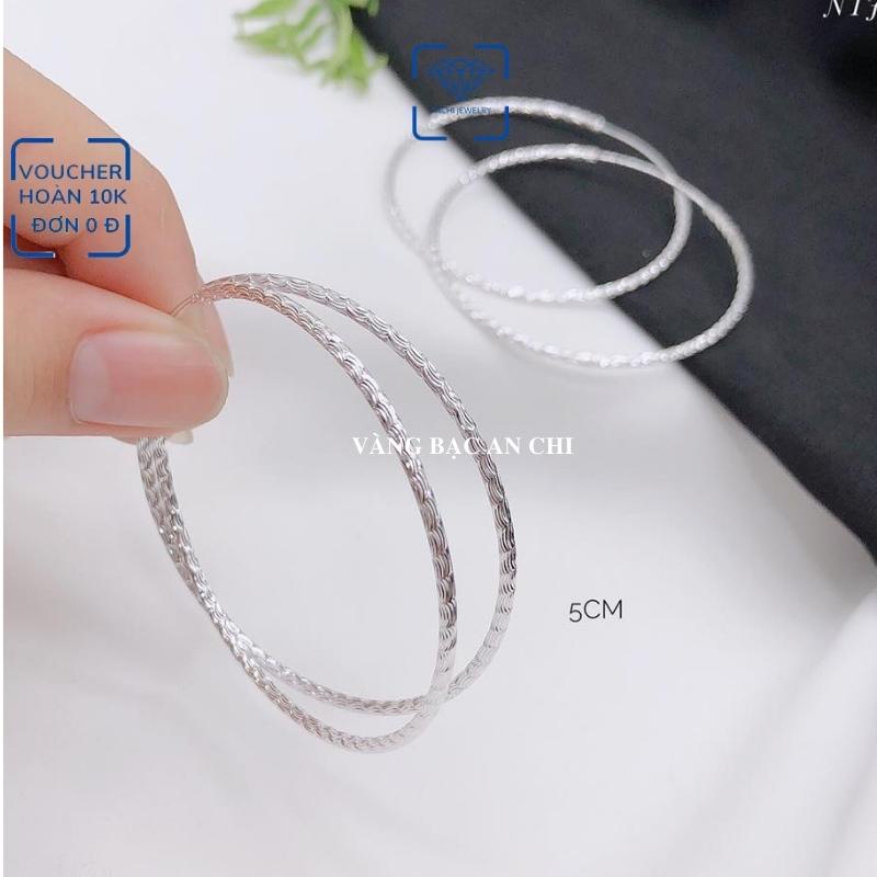 Bông tai vòng tròn to sang chảnh, chuẩn bạc ta sáng đẹp không đen xỉn - Anchi jewelry
