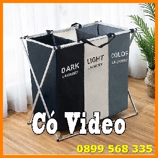 Giỏ Đựng Đồ Và Phân Loại Quần Áo 3 Ngăn Dành Cho Phòng Tắm