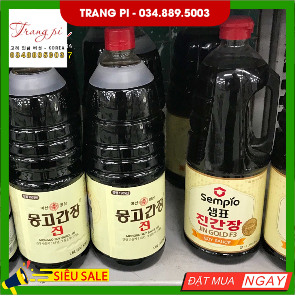 Nước tương, xì dầu  Hàn Quốc các loại 1,8l