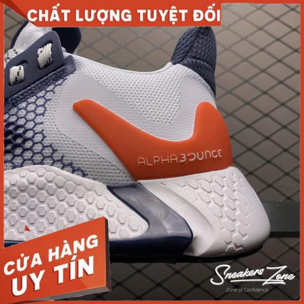 (FREE SHIP + HỘP + QUÀ) Giày thể thao sneaker nam nữ ALPHABOUNCE instinct M 2020 Trắng xanh gót đỏ siêu đẹp