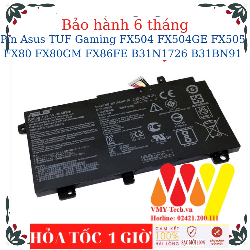 Pin laptop Asus X504 FX504GD FX505 FX505GE FX80 FX80GE B31N1726