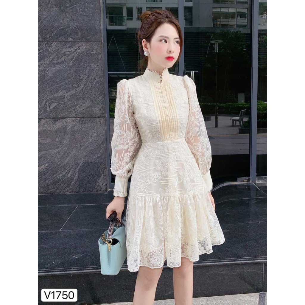 Đầm ren thiết kế tay bồng công chúa V1750_Adelashop.design[kèm ảnh thật] | BigBuy360 - bigbuy360.vn