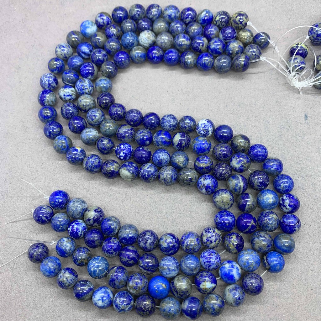 Phụ kiện chuỗi hạt đá lapis lazuli tròn tự nhiên 4-18mm dành cho làm trang sức DIY