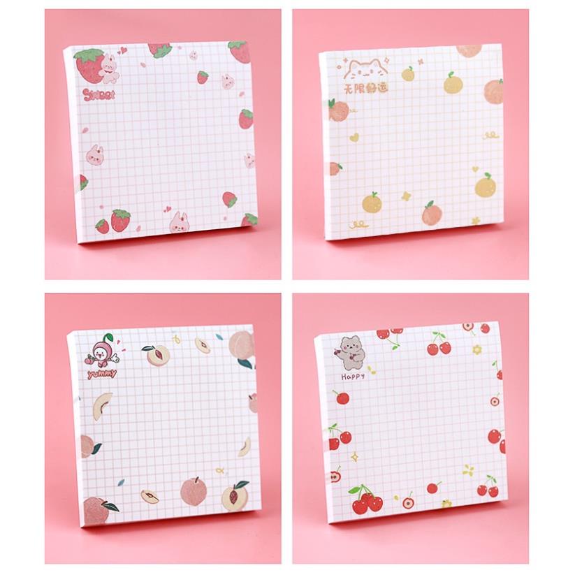 Giấy ghi chú KOLANO giấy note ghi nhớ 80 tờ 80 x 80 mm kẻ caro họa tiết hoạt hình SSN-001406