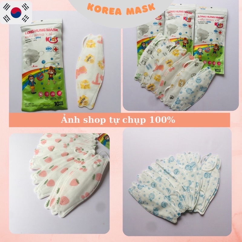 Khẩu trang kf94 cho bé xịn xò nhiều hình thú túi 10 cái