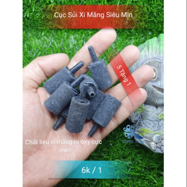 Đá Sủi Oxy Cho Hồ Cá Cảnh - Hàng Taiwan Siêu Mịn Chất Liệu Xi Măng  Guppy Xanh