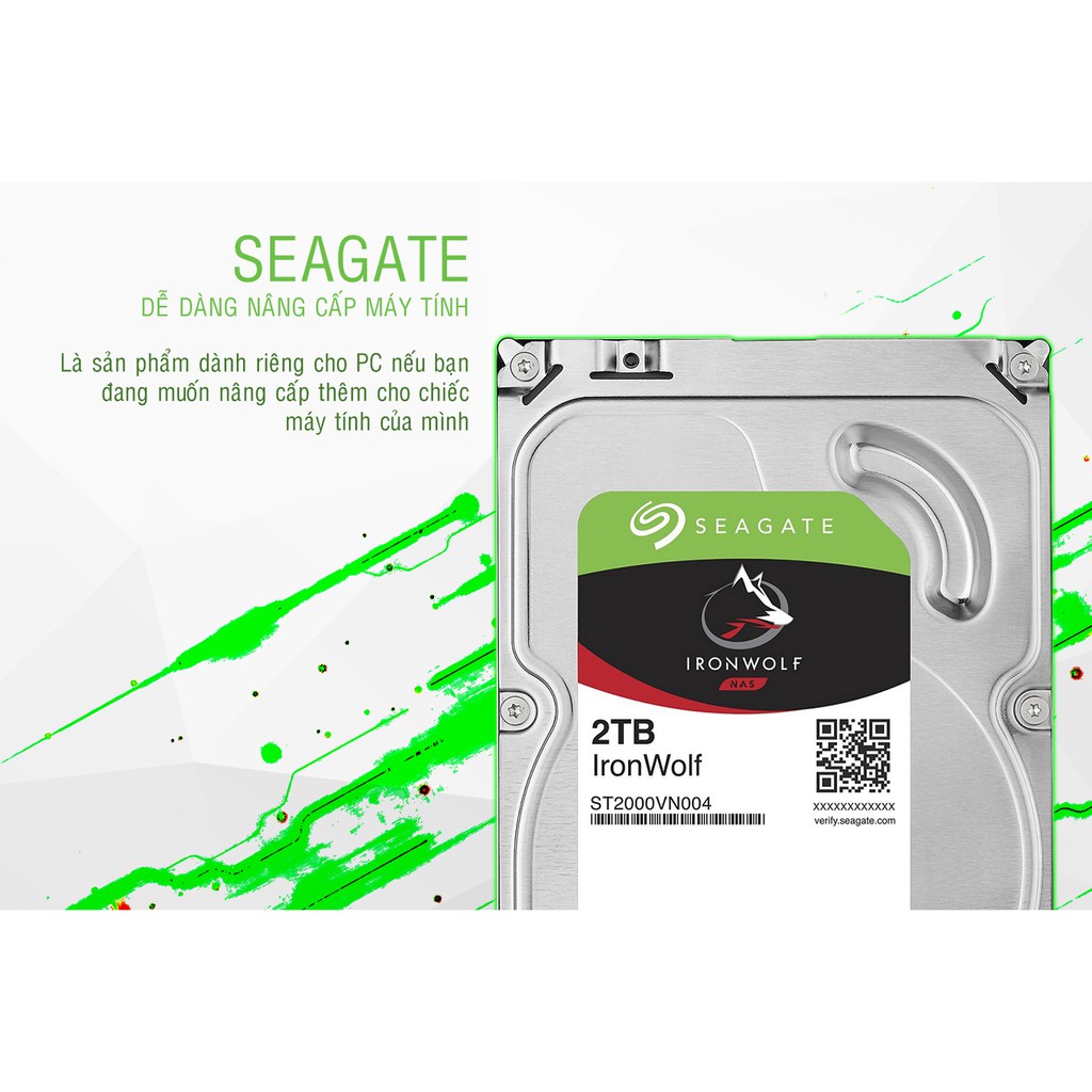 Ổ Cứng HDD Seagate IronWolf 2TB/64MB/3.5 - ST2000VN004