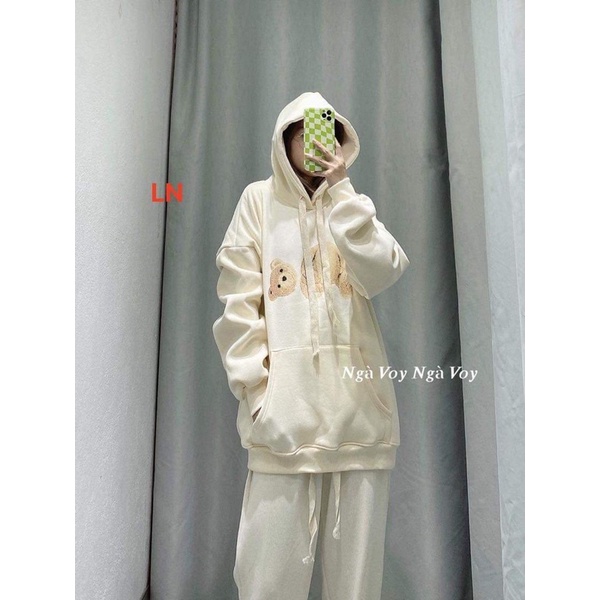 Áo hoodie gấu nằm LN11