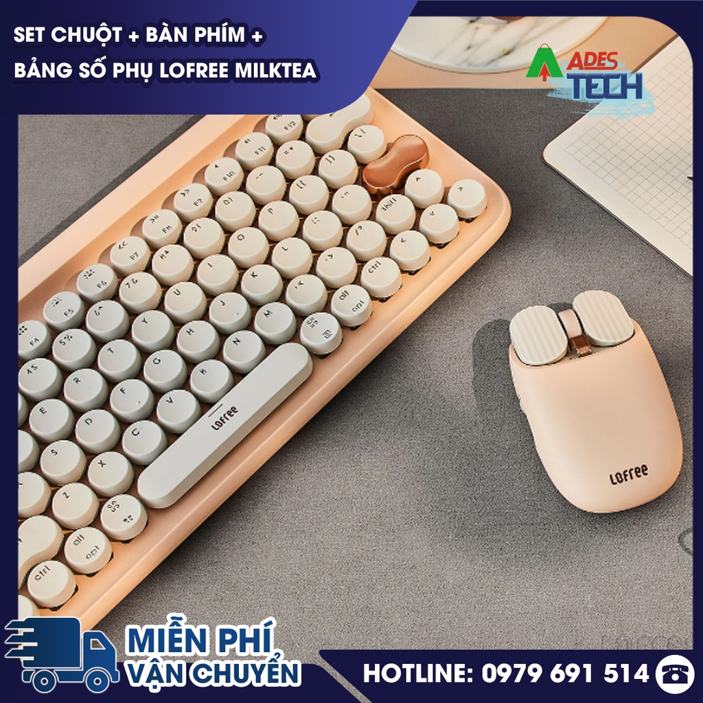 SET Chuột + Bàn phím + Bảng số phụ Lofree MilkTea | Bàn phím cơ cao cấp, Chuột không dây phong cách