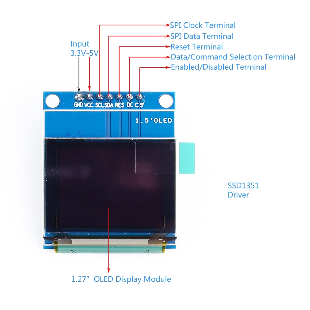 TFT OLED LCD Display Module SPI RGB SSD1306 SSD1351 SSD1331 ST7789 ST7789 Driver 0.42" 0.87" 0.95" 0.96" 1.14" 1.27" 1.3"