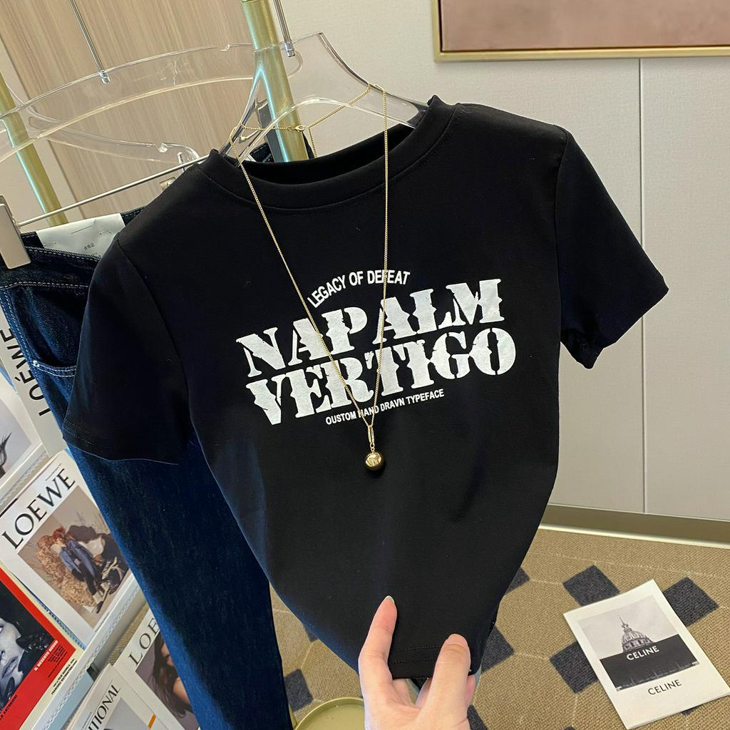 Áo Thun Croptop Nữ Tay Ngắn Cổ Tròn Tadbay In NAPALM Cực Đẹp TBD09