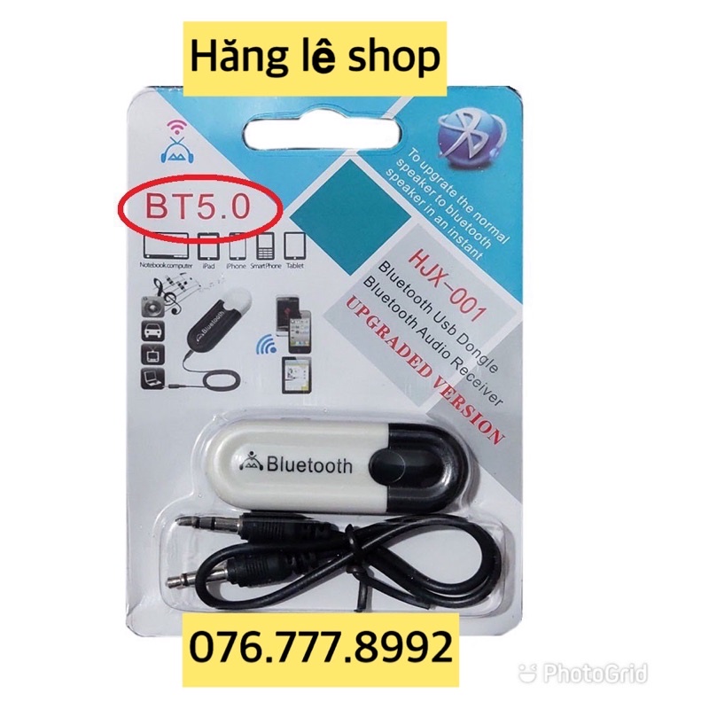 USB Bluetooth DONGLE 5.0 &amp; 4.0 HJX 001 loại 1 không nhiễu - dùng cho loa, amply, mixer, equalizer