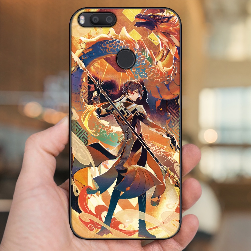 Ốp lưng Xiaomi Mi A1, Mi 5X viền đen in hình Zhongli Genshin Impact
