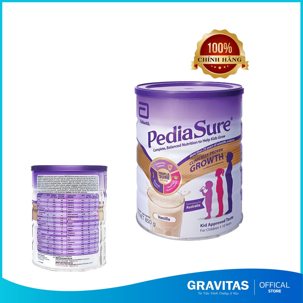 Sữa Pediasure Úc Vị Vani 850gr