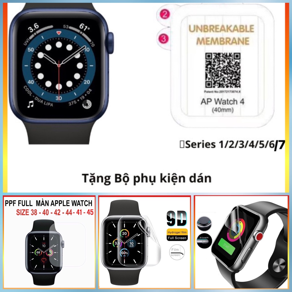 Ppf apple watch,phụ kiện cho đồng hồ thông minh,chống trầy tự phục hồi hết xước,các size 38,42,40,44,41,45mm