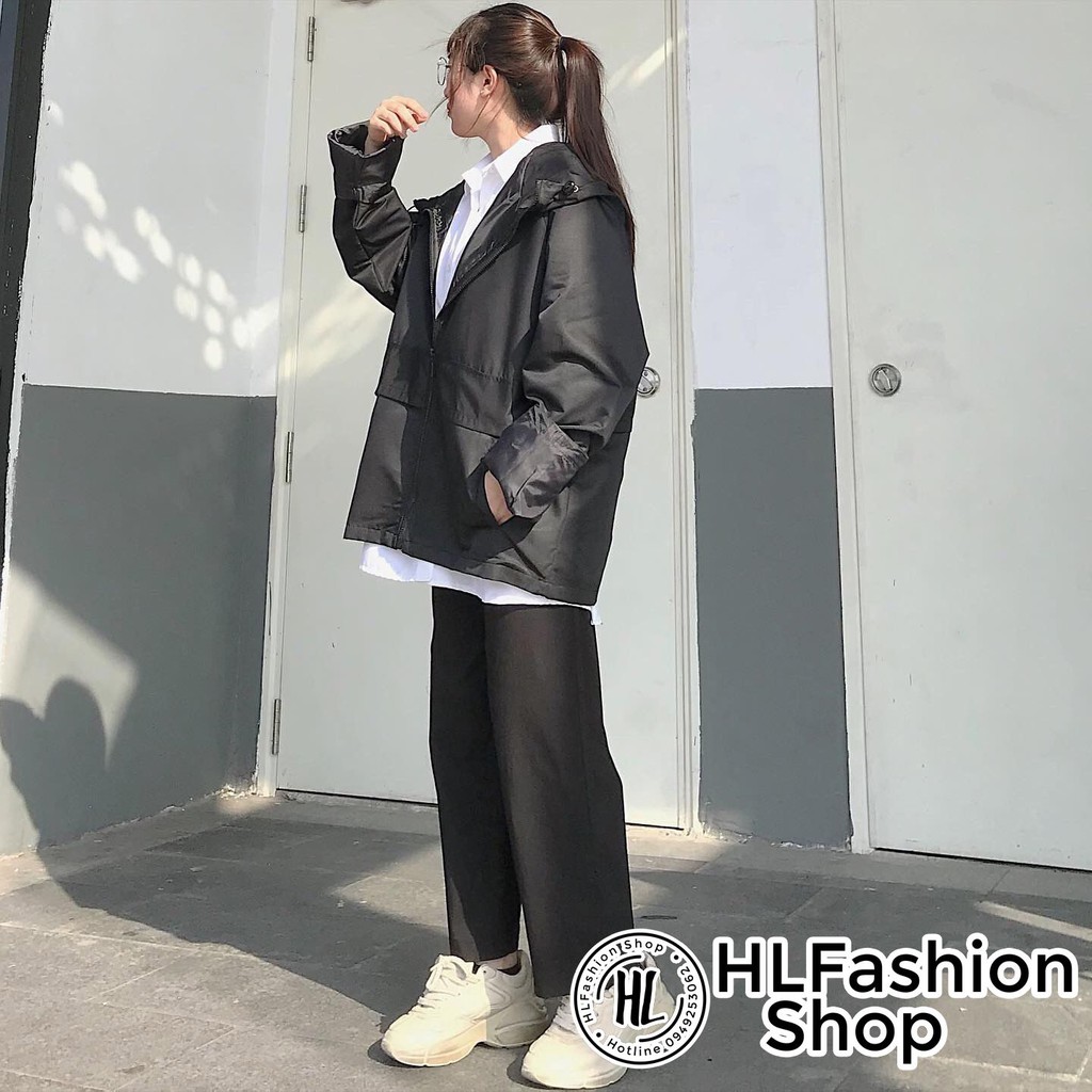 Áo khoác dù 2 lớp màu trơn Basic siêu nhẹ mát, áo khoác gió form rộng HLFashion