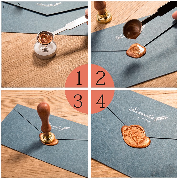 Set 200 Hạt Sáp 30 Màu Đóng Dấu Niêm Phong Thiệp Mời Đám Cưới