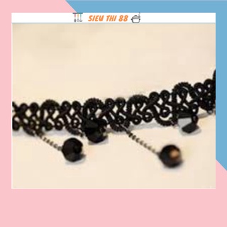 Vòng cổ choker phối ren đính đá sành điệu cho nữ