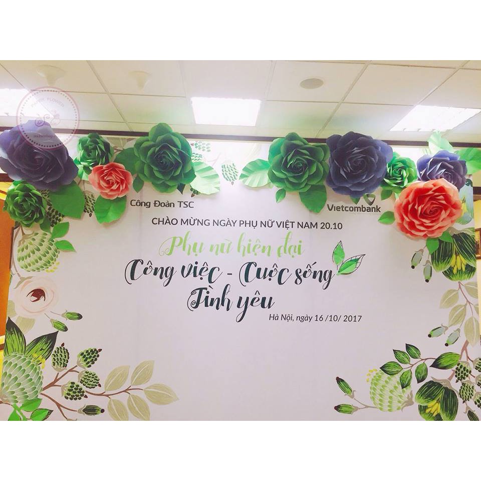 Giấy mỹ thuật làm hoa tone xanh lá